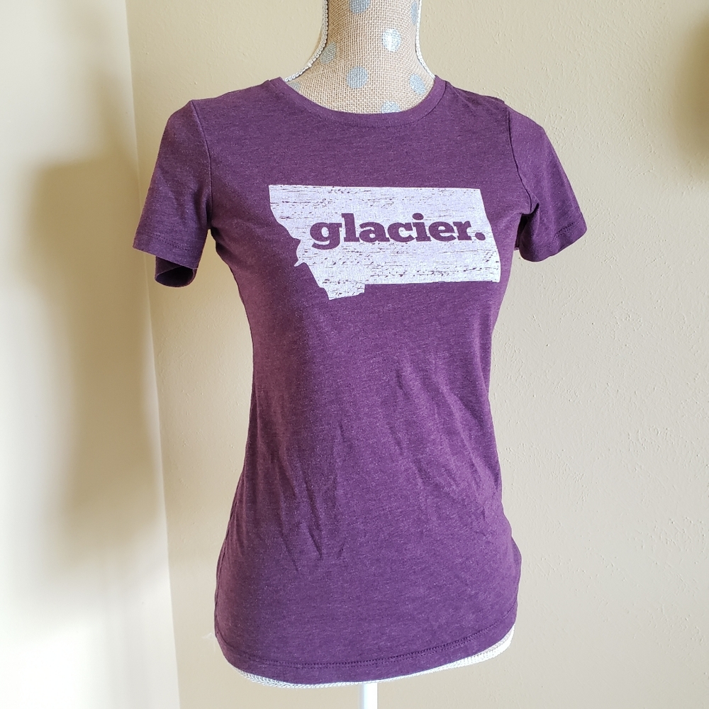 Glacier Montana tshirt small slim purple